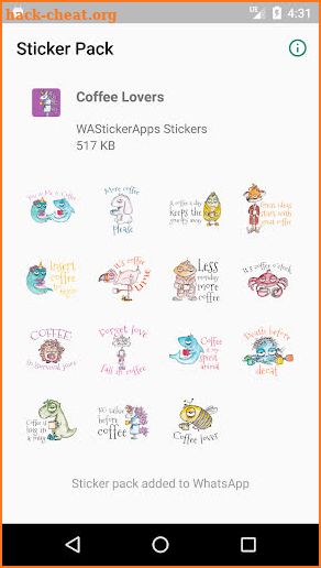 Coffee Lovers sticker for WhatsApp . WAStickerApps screenshot