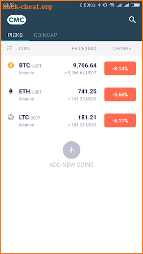 CoinMarketCap screenshot