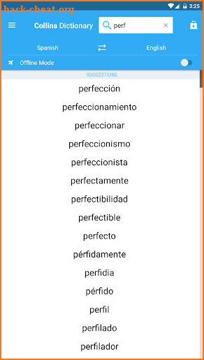 Collins Spanish Complete Dictionary screenshot