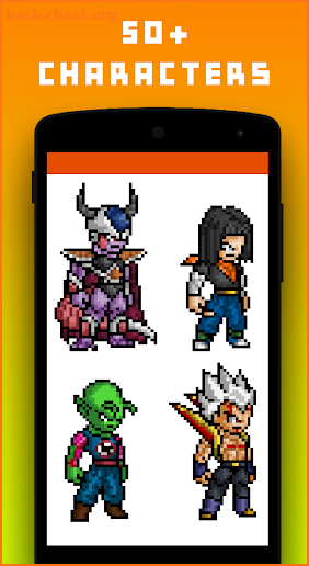 Color by number DBZ super pixel art screenshot