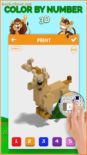 Color By Number: Pixel art 3D of Animals screenshot