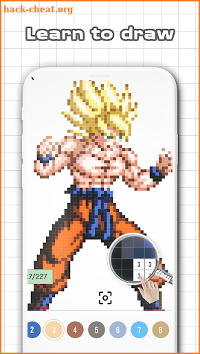 Color by Number - Super Saiyan Sandbox Pixel screenshot