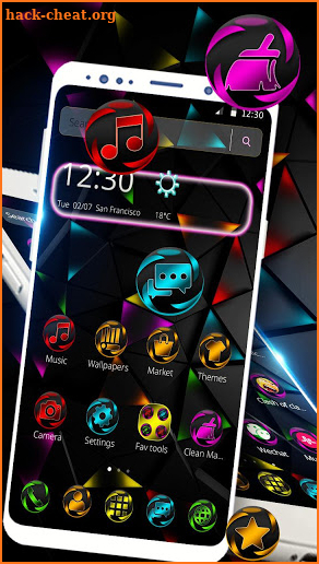 Color fluorescent Black Theme screenshot