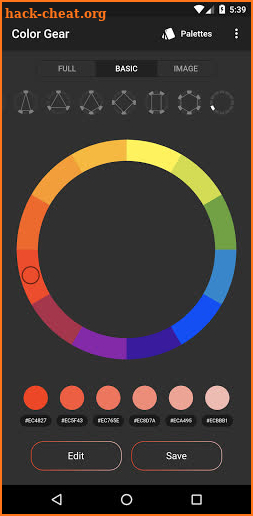 Color Gear — create harmonious color palettes screenshot