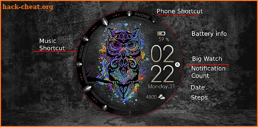 Color Owl Watch Face Wear OS screenshot