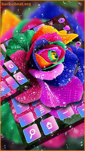 Color Rose Water Drop Keyboard  Live Wallpaper screenshot