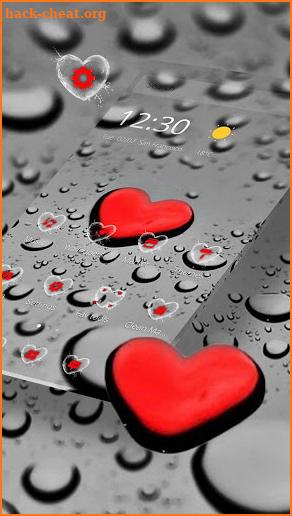 Color Splash Red Heart Rain Theme screenshot