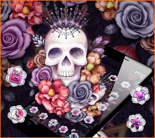 Colorful Flower Skull Fancy Theme screenshot