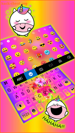 Colorful Flowers Keyboard Background screenshot