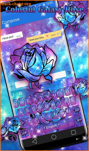 Colorful Galaxy Rose Keyboard Theme screenshot