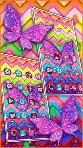 Colorful Glitter Butterfly Theme screenshot