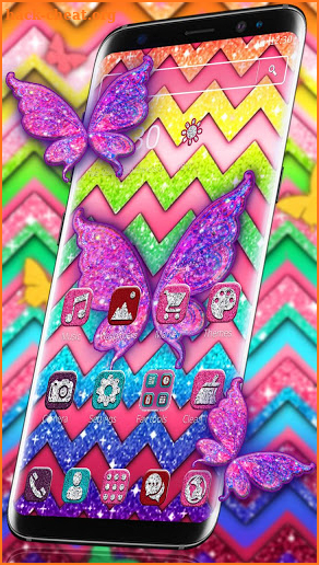 Colorful Glitter Butterfly Theme screenshot