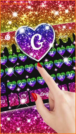 Colorful Glitter Heart keyboard screenshot