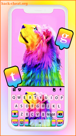 Colorful Lion Keyboard Background screenshot