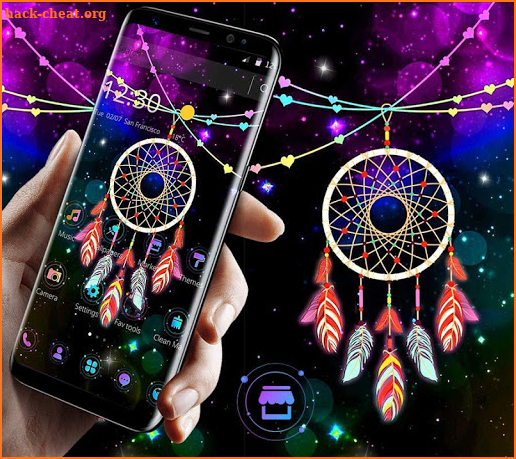 Colorful Neon Dream Catcher Theme screenshot