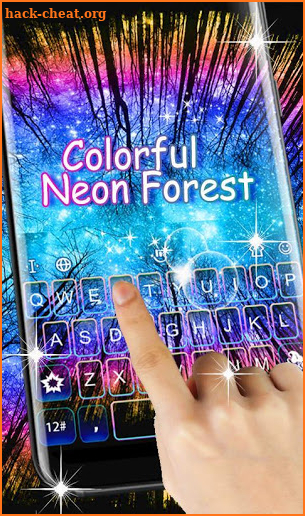 Colorful Neon Forest Keyboard Theme screenshot