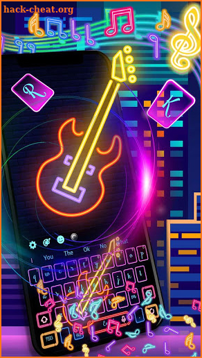 Colorful Neon Guitar Keyboard Gravity Theme🎨🎸 screenshot