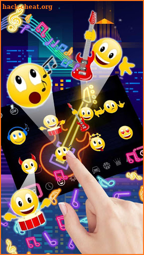 Colorful Neon Guitar Keyboard Gravity Theme🎨🎸 screenshot