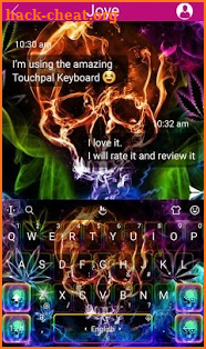 Colorful Neon Skull Weed Keyboard Theme screenshot