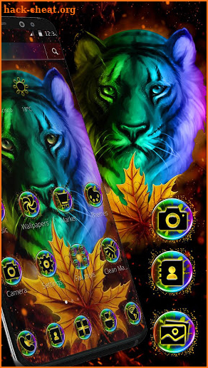 Colorful Neon Tiger Theme screenshot