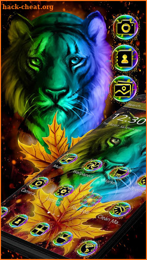 Colorful Neon Tiger Theme screenshot