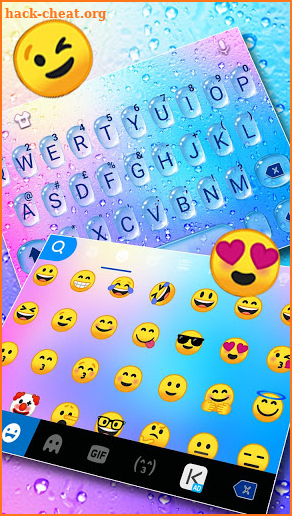 Colorful Raindrops Water Keyboard Theme screenshot