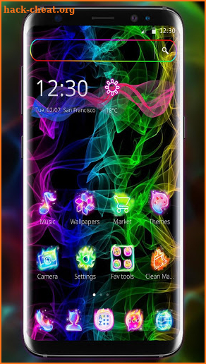 Colorful Smoke Neon Light Theme screenshot