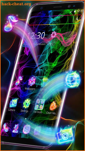 Colorful Smoke Neon Light Theme screenshot