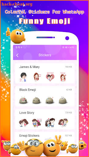 Colorful Stickers For WhatsApp-Funny Emoji screenshot