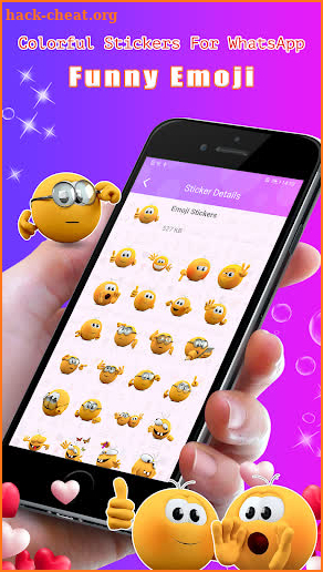 Colorful Stickers For WhatsApp-Funny Emoji screenshot