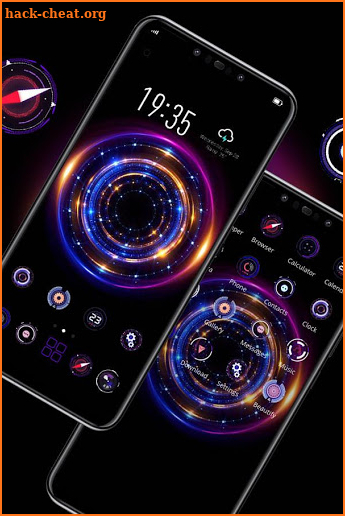 Colorful Tech theme one plus 7 pro launcher screenshot