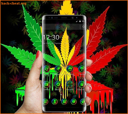 Colorful Weed Smoke Neon Theme screenshot