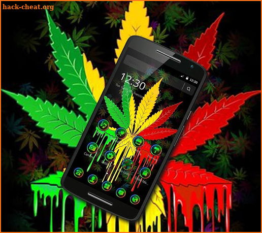 Colorful Weed Smoke Neon Theme screenshot