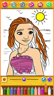 Coloring book for Vaian Moana Princess screenshot