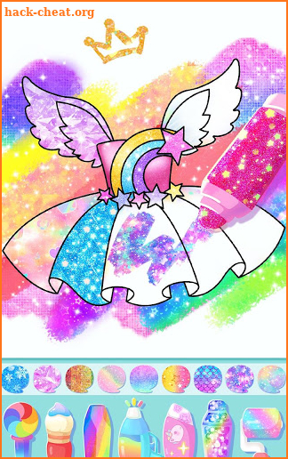 Coloring Glitter Princess screenshot