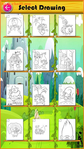 coloring happy from trolls screenshot