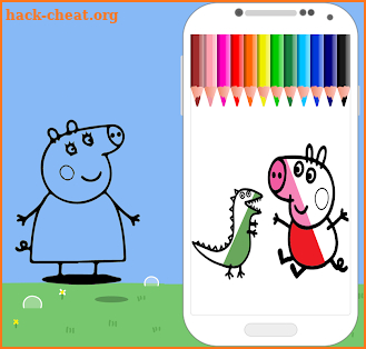 coloring peppa pig game screenshot