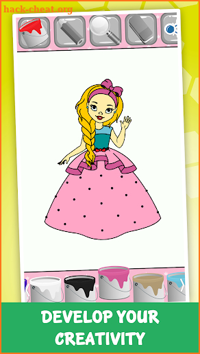 ColorSwipe - Princess Coloring Book for Kids screenshot