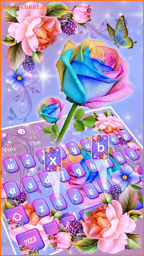 Colourful Rose Shiny Keyboard Theme screenshot