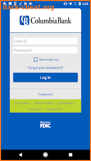 Columbia Bank screenshot