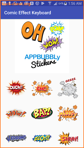 Comic Effect Message Keyboard Stickers for Gboard screenshot