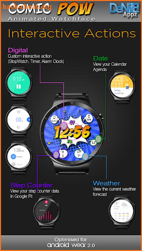 Comic Pow HD Watch Face Widget & Live Wallpaper screenshot