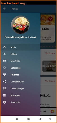 Comidas rapidas caseras screenshot