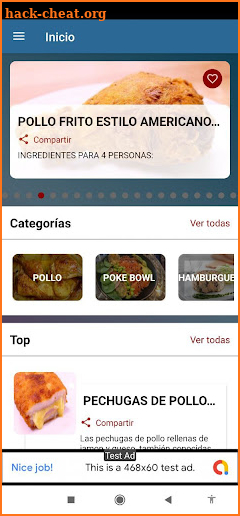 Comidas rapidas caseras screenshot