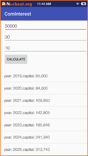 ComInterestCalculator screenshot