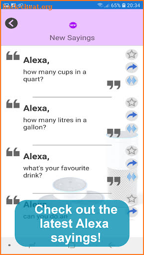 Commands for Amazon Alexa App screenshot