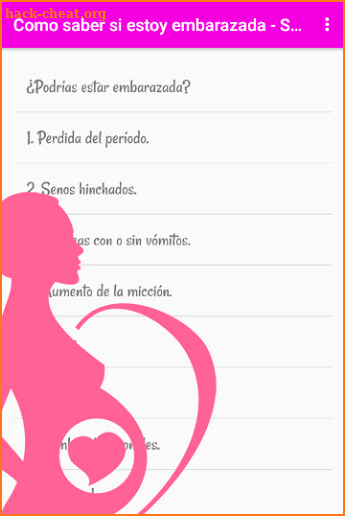 Como saber si estoy embarazada - Sintomas embarazo screenshot