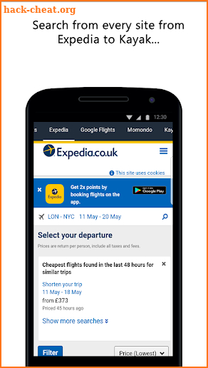 Compare Flight Tickets and Hotels screenshot