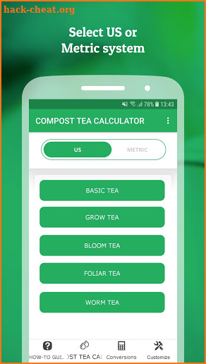 Compost Tea Calculator screenshot