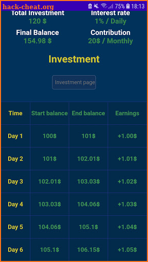 Compound Interest Calculator screenshot